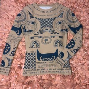 Margiela trompe-l'œil tattoo mesh top